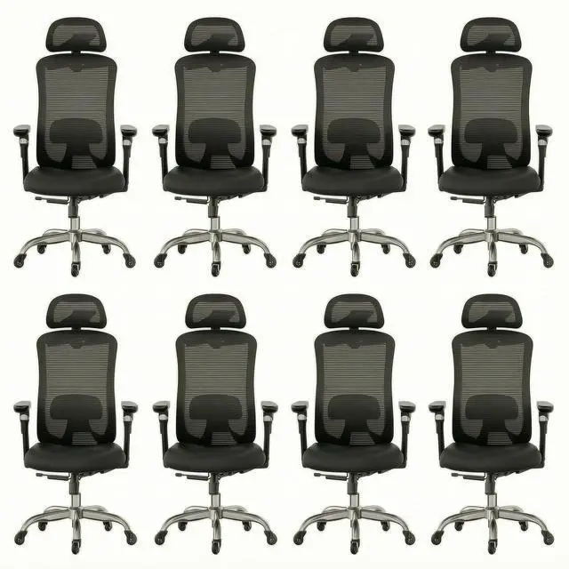Main image of Ergonomic Office Chair with 6D Armrest, Seat Depth Adjustment, Lumbar Support, Quiet Rubber Caster, High Back Mesh Gaming Chair with 3D Headrest, Big and Tall Chair for Home Office, Pack of 8