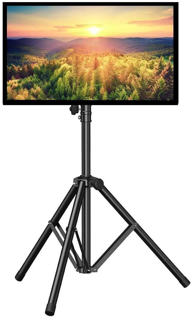 Main image of TV Tripod Stand with ±20° Tilt and 360° Swivel,Portable TV Stand for 23-70 Inch LED LCD OLED Flat Screen TVs,Height Adjustable Outdoor TV Stand with VESA 400x400mm, Holds up to 88lbs PSTM1
