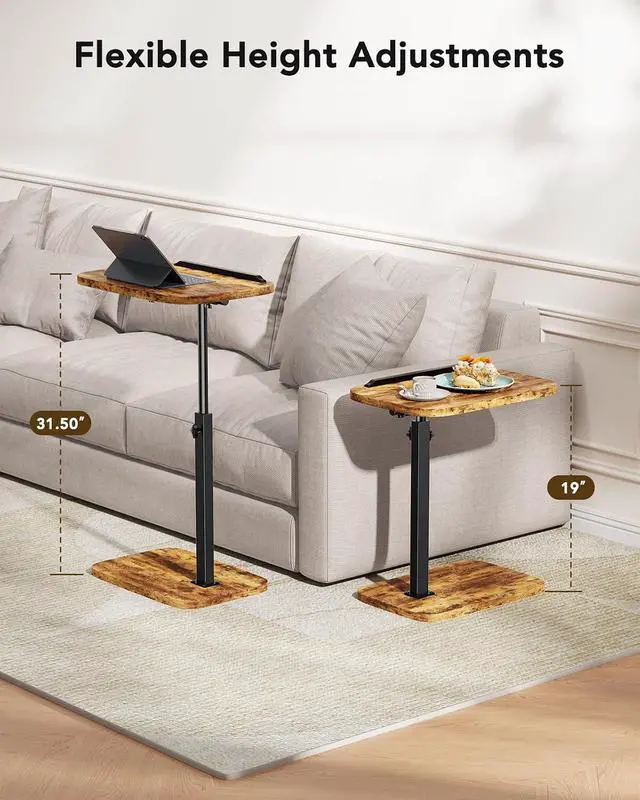 Alt view image 4 of 6 - Adjustable TV Tray with 6 Height & 3 Tilt Angle Adjustments