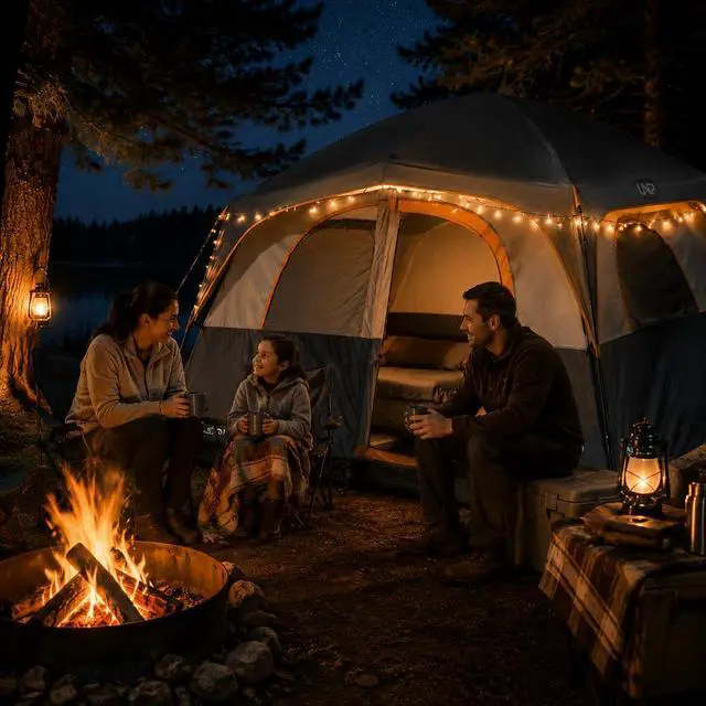 Alt view image 6 of 7 - Tents 6 Person Waterproof Windproof Easy Setup,Double Layer Family Camping Tent with 1 Mesh Door & 5 Large Mesh Windows -10'X9'X78in(H)