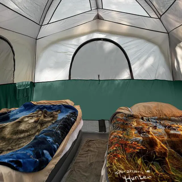 Alt view image 5 of 6 - Tents 6 Person Waterproof Windproof Easy Setup,Double Layer Family Camping Tent with 1 Mesh Door & 5 Large Mesh Windows -10'X9'X78in(H)