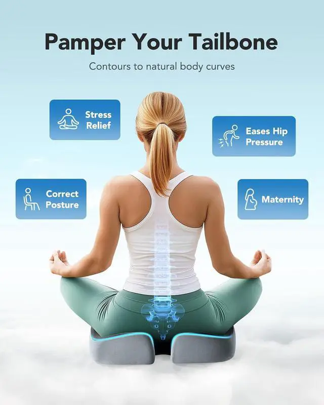Alt view image 6 of 7 - Adjustable Desk Footrest, Seat Cushion for Office Chair