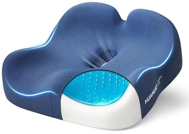 Main image of Ergonomic Seat Cushion, Memory Foam Cooling Gel Office Chair Cushion for Hip Support, Tailbone Pressure Relief, Breathable Car Seat Cushion for Home, Work, Driving