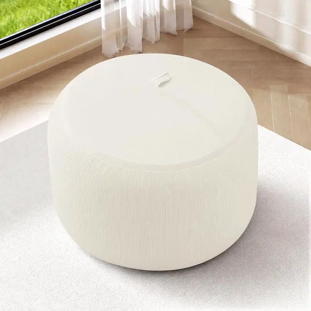 Alt view image 4 of 7 - Bean Bag Chair, 2FT Bean Bag Chairs with Memory Foam Filling, Small Beanbag Chairs with Portable Handle, Comfy Bean Bag Sofa for Living Room Bedroom Reading Room, White