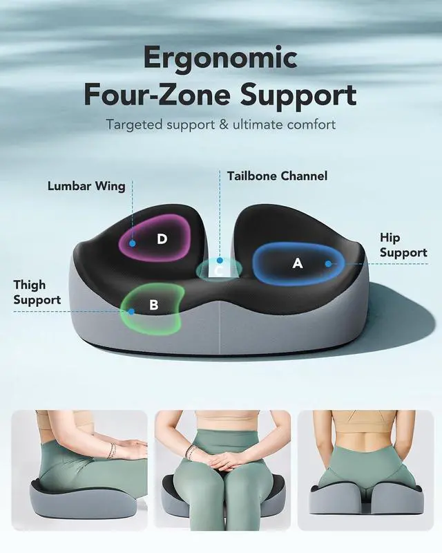 Alt view image 7 of 7 - Adjustable Desk Footrest, Seat Cushion for Office Chair