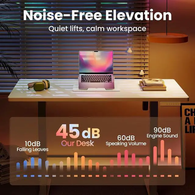 Alt view image 6 of 7 - Electric Standing Desk,40" x 24" Height Adjustable Desk, 4 Memory Height Settings, Sit to Stand Up Desk for Home Office, with Headphone Hook, Cable Manager, White