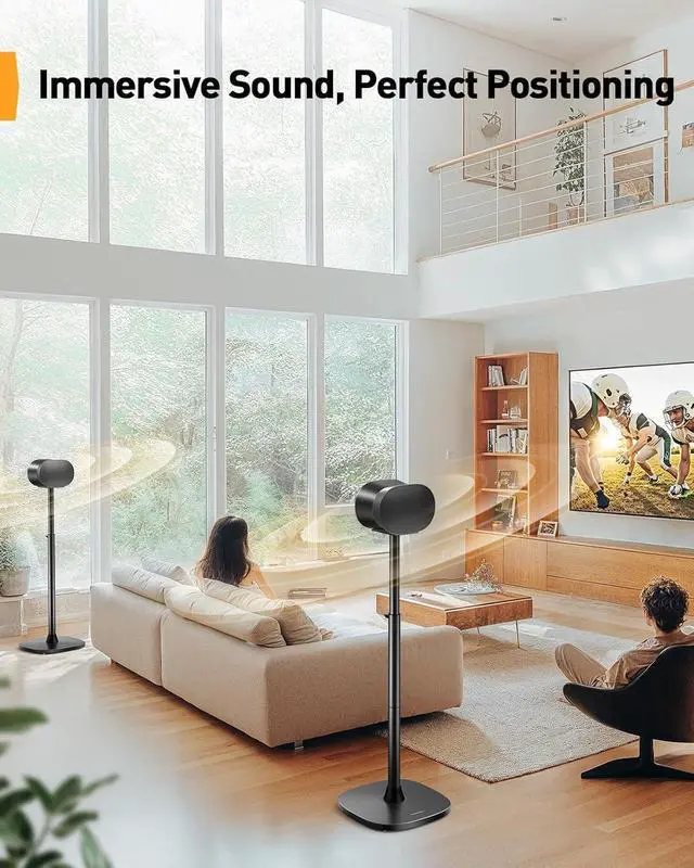 Alt view image 7 of 7 - Speaker Stand for Sonos Era 300, Adjustable Height 33-42, Sonos Era 300 Surround Sound Speaker Stand, Floor Speaker Stand Supports up to 13.2 lbs with Cable Management, Pair