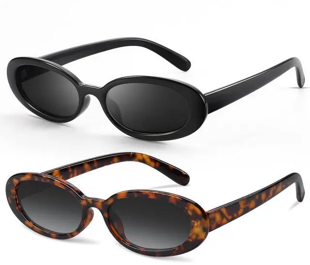 Main image of Sunglasses Womens Retro Oval Sunglasses for Women Men Fashion Small Oval Sun Glasses 90s Vintage Driving Shades