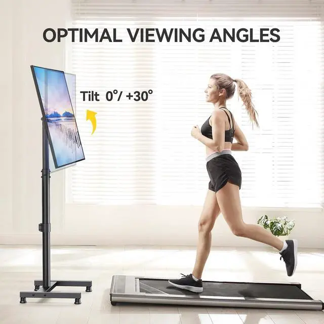 Alt view image 5 of 7 - AM alphamount TV Floor Stand for 13-43 inch Flat/Curved TVs up to 44 lbs, 8 Level Height Adjustable Monitor Floor TV Stand with VESA 200x200, Portable TV Mount Stand for Living Room, Bedroom, Office