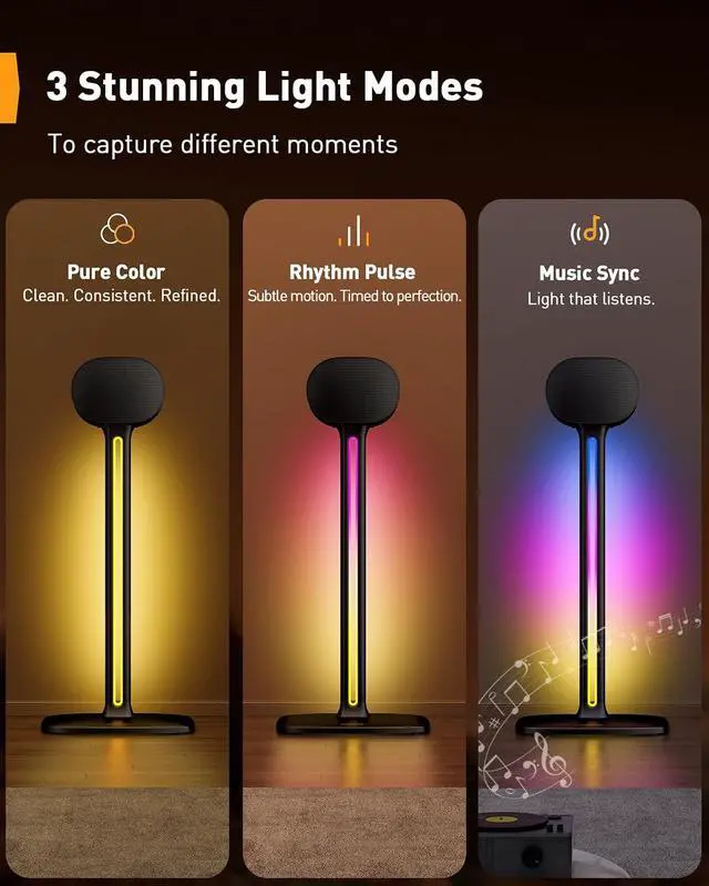Alt view image 4 of 7 - Speaker Stands Pair Sonicbeam with RGB Lighting for Sonos Era 300, Era 100 & One SL, Universal Surround Sound Speaker Stand Holds to 22 lbs with Cable Management, App & Remote Control