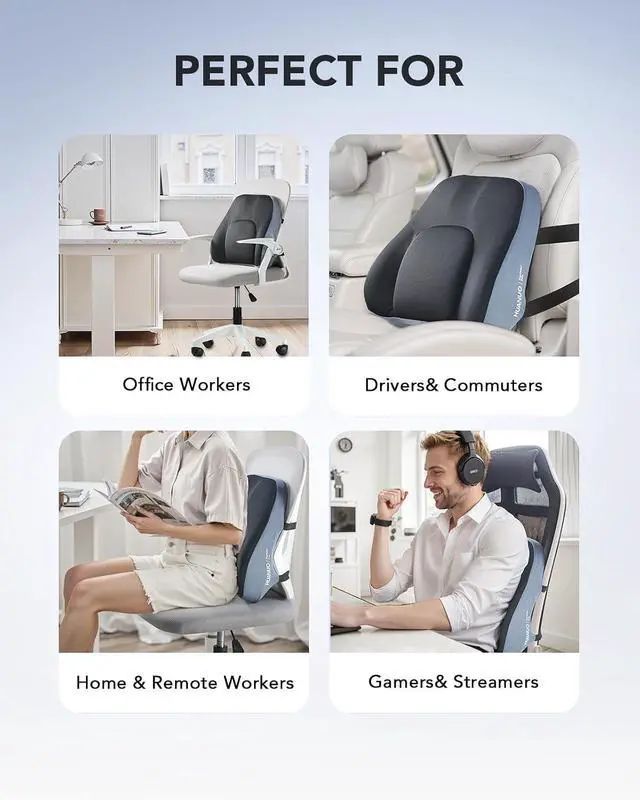 Alt view image 7 of 7 - Seat Cushion for Office Chairs, Lumbar Support Pillow for Office Chair