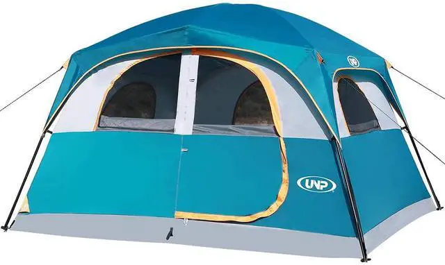 Main image of Tents 6 Person Waterproof Windproof Easy Setup,Double Layer Family Camping Tent with 1 Mesh Door & 5 Large Mesh Windows -10'X9'X78in(H)