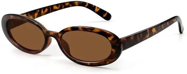 Main image of Sunglasses Womens Retro Oval Sunglasses for Women Men Fashion Small Oval Sun Glasses 90s Vintage Driving Shades
