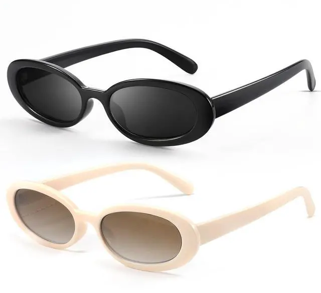 Main image of Sunglasses Womens Retro Oval Sunglasses for Women Men Fashion Small Oval Sun Glasses 90s Vintage Driving Shades