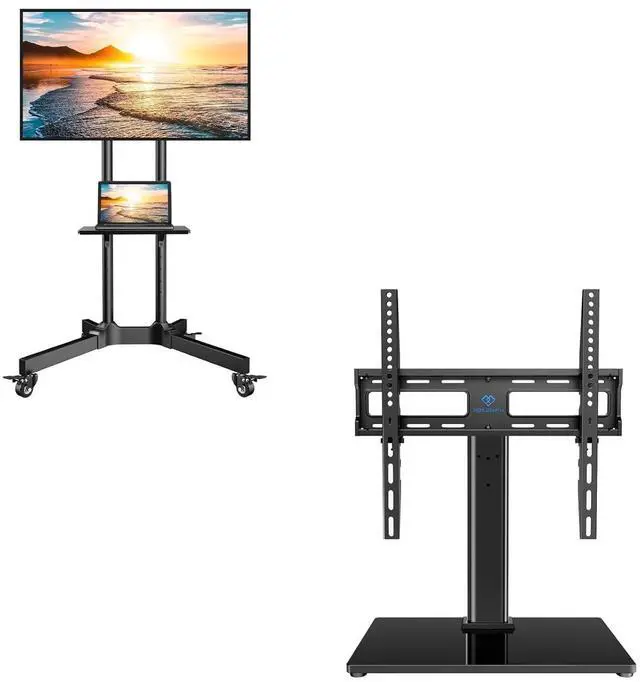 Main image of Rolling TV Stand for 32-85 Inch TVs Holds up to 132 Lbs