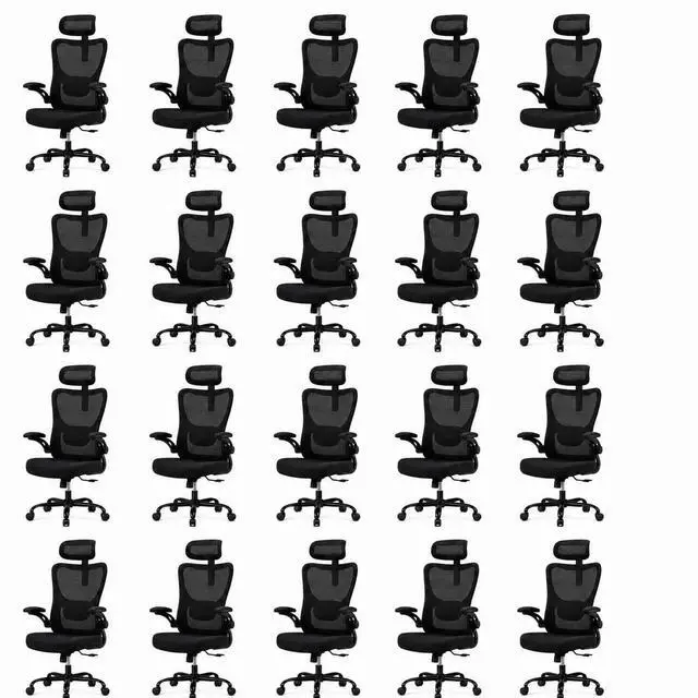 Main image of Ergonomic Office Chair, High Back Computer Desk Chair with Adjustable Lumbar Support and Headrest, Comfy Gaming Chair with 3D Armrests, Home Office Rolling Chair, Max Load 300 lbs, Pack of 20