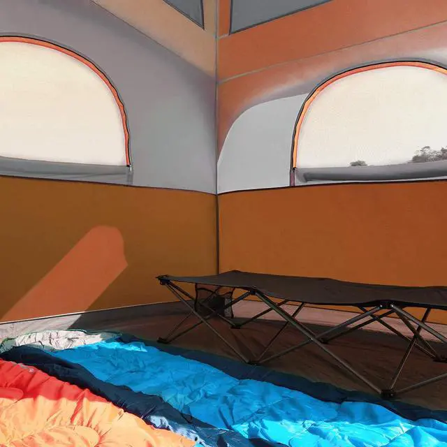 Alt view image 5 of 7 - Tents 6 Person Waterproof Windproof Easy Setup,Double Layer Family Camping Tent with 1 Mesh Door & 5 Large Mesh Windows -10'X9'X78in(H)