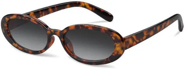 Main image of Sunglasses Womens Retro Oval Sunglasses for Women Men Fashion Small Oval Sun Glasses 90s Vintage Driving Shades
