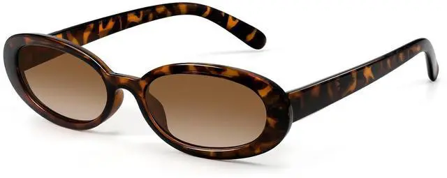Main image of Sunglasses Womens Retro Oval Sunglasses for Women Men Fashion Small Oval Sun Glasses 90s Vintage Driving Shades
