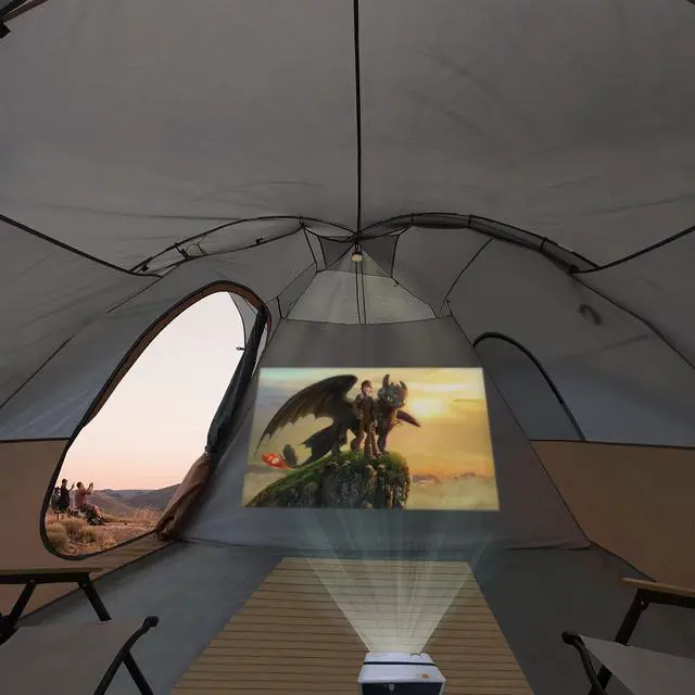 Alt view image 4 of 7 - Camping Tent 10-Person-Family Tents, Parties, Music Festival Tent, Big, Easy Up, 5 Large Mesh Windows, Double Layer, 2 Room, Waterproof, Weather Resistant, 18ft x 9ft x78in