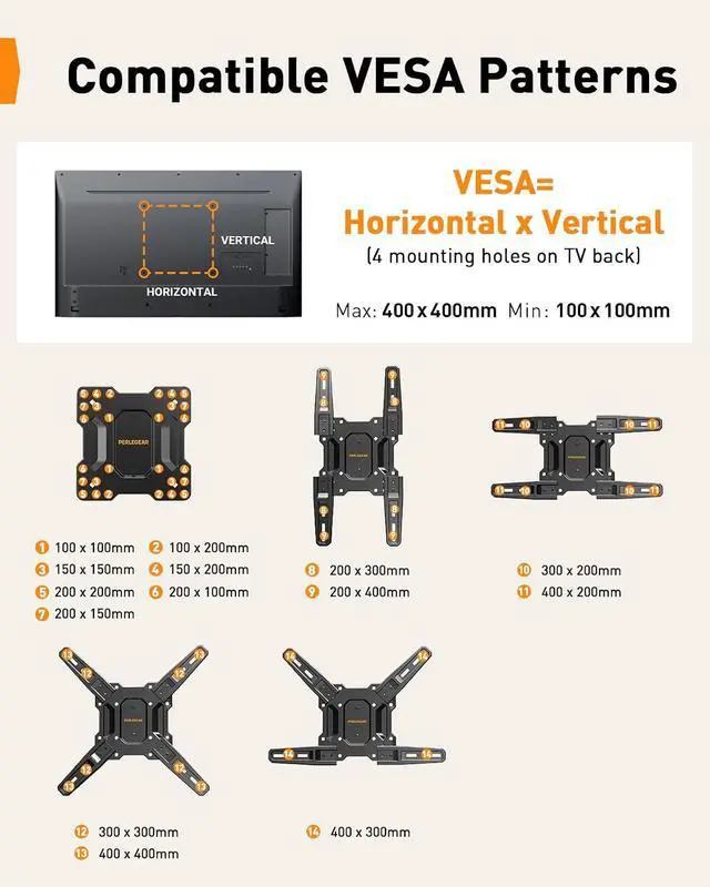 Alt view image 3 of 7 - Full Motion TV Mount for Most 2665 inch Flat or Curved TVs up to 82 lbs, Wall Mount TV Bracket with Articulating Arms, Tool-Free Tilt, Swivel, Extension, Max VESA 400x400mm, PGMF3