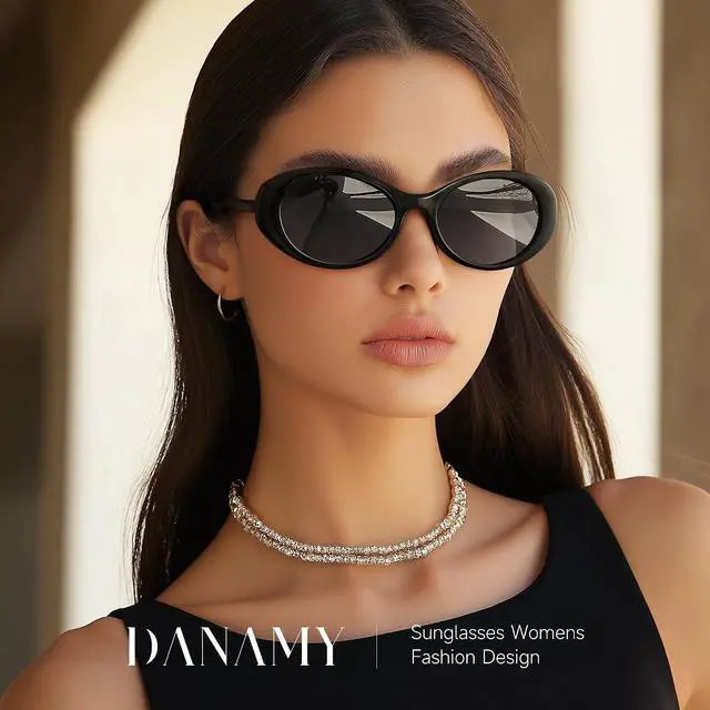 Alt view image 3 of 7 - Sunglasses Womens Retro Oval Sunglasses for Women 90s Vintage Lightweight UV400 Protection Trendy Shades