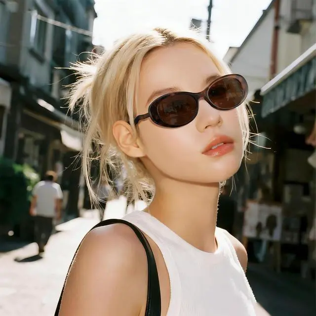 Alt view image 2 of 7 - Sunglasses Womens Retro Oval Sunglasses for Women 90s Vintage Lightweight UV400 Protection Trendy Shades