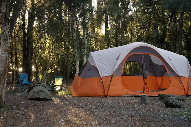 Alt view image 6 of 7 - Camping Tent 10-Person-Family Tents, Parties, Music Festival Tent, Big, Easy Up, 5 Large Mesh Windows, Double Layer, 2 Room, Waterproof, Weather Resistant, 18ft x 9ft x78in