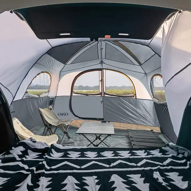 Alt view image 5 of 7 - SUV Tent for Camping, 6-Person SUV Tailgate Tent - Easy Set Up with Rainfly, 10'x9'x78in(H)