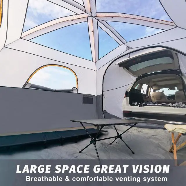 Alt view image 4 of 7 - SUV Tent for Camping, 6-Person SUV Tailgate Tent - Easy Set Up with Rainfly, 10'x9'x78in(H)