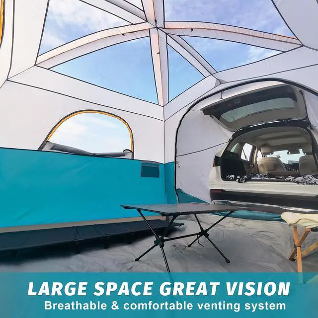 Alt view image 4 of 7 - SUV Tent for Camping, 6-Person SUV Tailgate Tent - Easy Set Up with Rainfly, 10'x9'x78in(H)