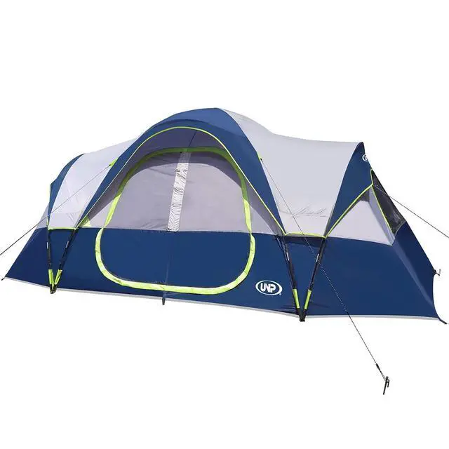 Alt view image 2 of 7 - Camping Tent 10-Person-Family Tents, Parties, Music Festival Tent, Big, Easy Up, 5 Large Mesh Windows, Double Layer, 2 Room, Waterproof, Weather Resistant, 18ft x 9ft x78in