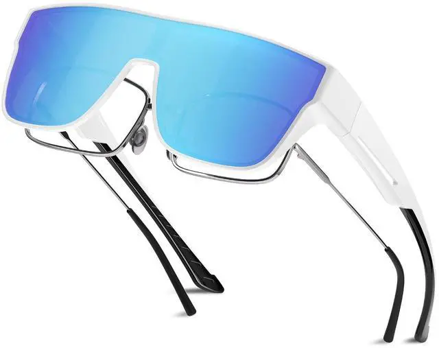 Main image of Polarized Sunglasses Fit Over Glasses for Men Women, Oversized Square UV Protection for Driving Outdoor Sports