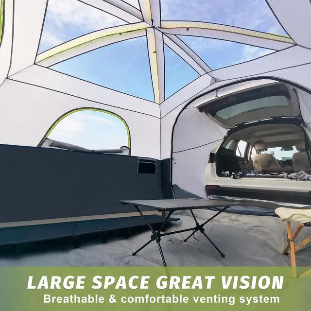 Alt view image 4 of 7 - SUV Tent for Camping, 6-Person SUV Tailgate Tent - Easy Set Up with Rainfly, 10'x9'x78in(H)