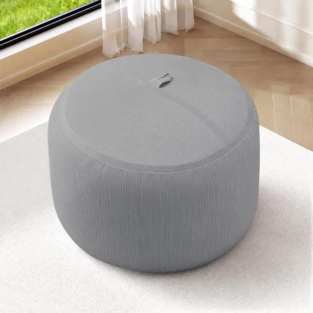 Alt view image 4 of 7 - Bean Bag Chair, 2FT Bean Bag Chairs with Memory Foam Filling, Small Beanbag Chairs with Portable Handle, Comfy Bean Bag Sofa for Living Room Bedroom Reading Room, Light Grey