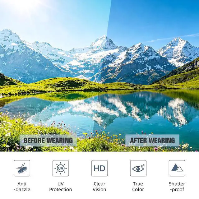 Alt view image 6 of 7 - Polarized Sunglasses Fit Over Glasses for Men Women, Oversized Square UV Protection for Driving Outdoor Sports