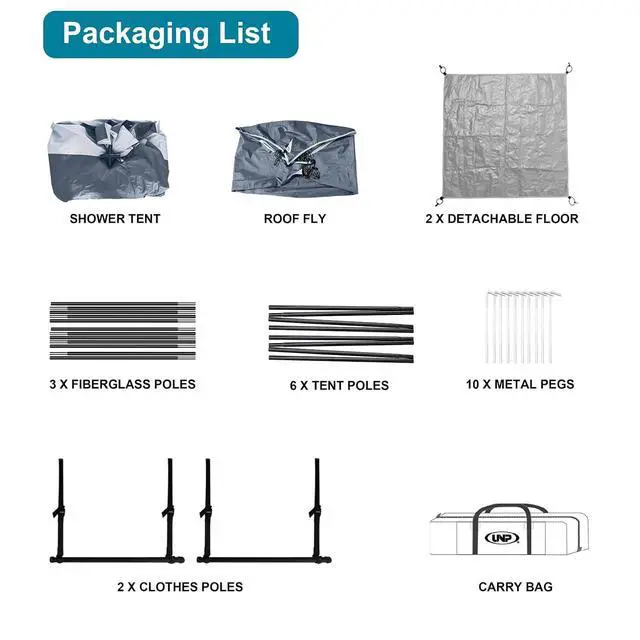 Alt view image 6 of 7 - Shower Tent, Outdoor Camping Privacy Shelter-Dressing Changing Room-Portable Toilet Tent for Hiking Sun Shelter Picnic Fishing