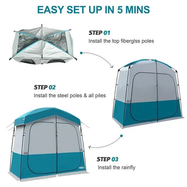 Alt view image 5 of 7 - Shower Tent, Outdoor Camping Privacy Shelter-Dressing Changing Room-Portable Toilet Tent for Hiking Sun Shelter Picnic Fishing