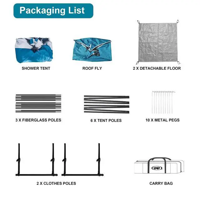 Alt view image 6 of 7 - Shower Tent, Outdoor Camping Privacy Shelter-Dressing Changing Room-Portable Toilet Tent for Hiking Sun Shelter Picnic Fishing