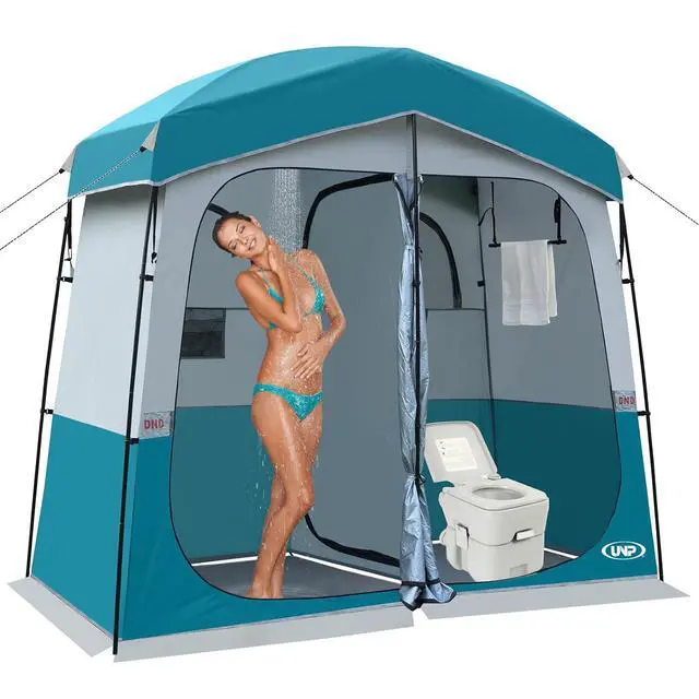 Alt view image 7 of 7 - Shower Tent, Outdoor Camping Privacy Shelter-Dressing Changing Room-Portable Toilet Tent for Hiking Sun Shelter Picnic Fishing
