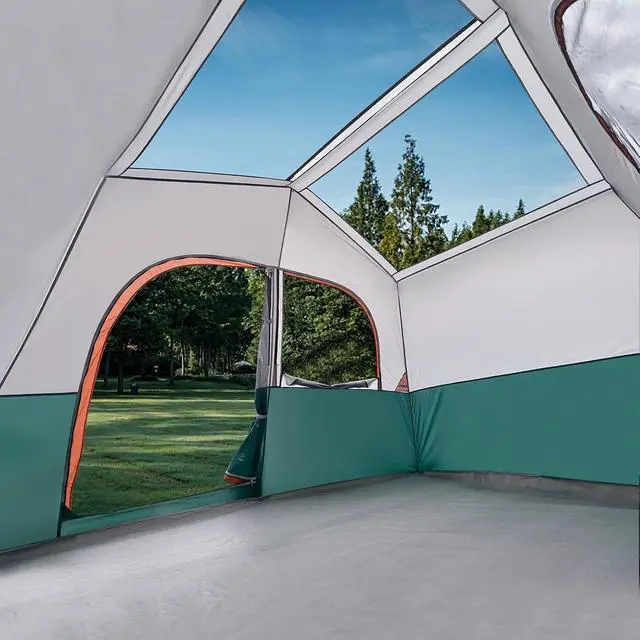 Alt view image 2 of 5 - 6-8 Person Camping Tent - Portable Family Cabin Tent for Camp, Windproof Fabric Camp Tent Outdoor for Hiking, Backpacking, Traveling