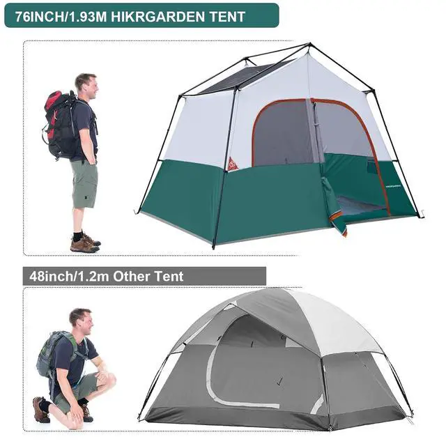 Alt view image 3 of 5 - 6-8 Person Camping Tent - Portable Family Cabin Tent for Camp, Windproof Fabric Camp Tent Outdoor for Hiking, Backpacking, Traveling