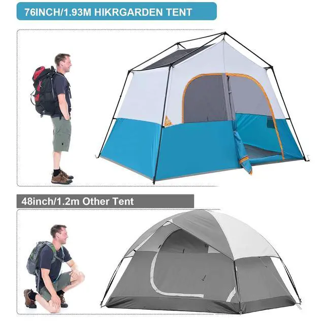 Alt view image 4 of 5 - 6-8 Person Camping Tent - Portable Family Cabin Tent for Camp, Windproof Fabric Camp Tent Outdoor for Hiking, Backpacking, Traveling