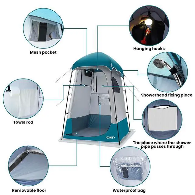 Alt view image 5 of 6 - Shower Tent, Outdoor Camping Privacy Shelter-Dressing Changing Room-Portable Toilet Tent for Hiking Sun Shelter Picnic Fishing