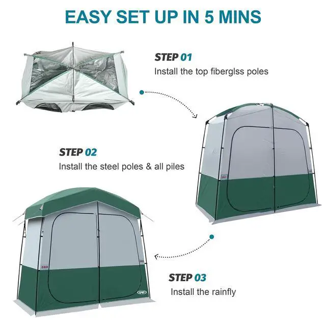 Alt view image 6 of 7 - Shower Tent, Outdoor Camping Privacy Shelter-Dressing Changing Room-Portable Toilet Tent for Hiking Sun Shelter Picnic Fishing
