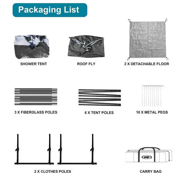 Alt view image 7 of 7 - Shower Tent, Outdoor Camping Privacy Shelter-Dressing Changing Room-Portable Toilet Tent for Hiking Sun Shelter Picnic Fishing