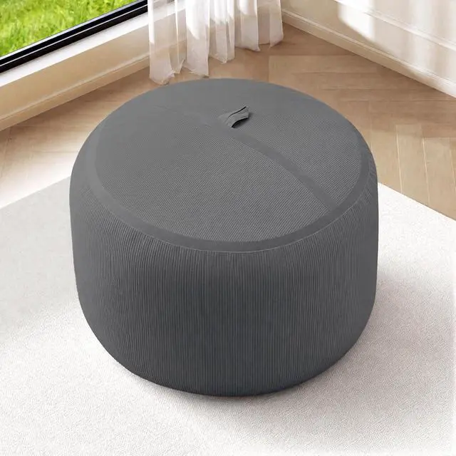 Alt view image 4 of 7 - Bean Bag Chair, 2FT Bean Bag Chairs with Memory Foam Filling, Small Beanbag Chairs with Portable Handle, Comfy Bean Bag Sofa for Living Room Bedroom Reading Room, Dark Grey