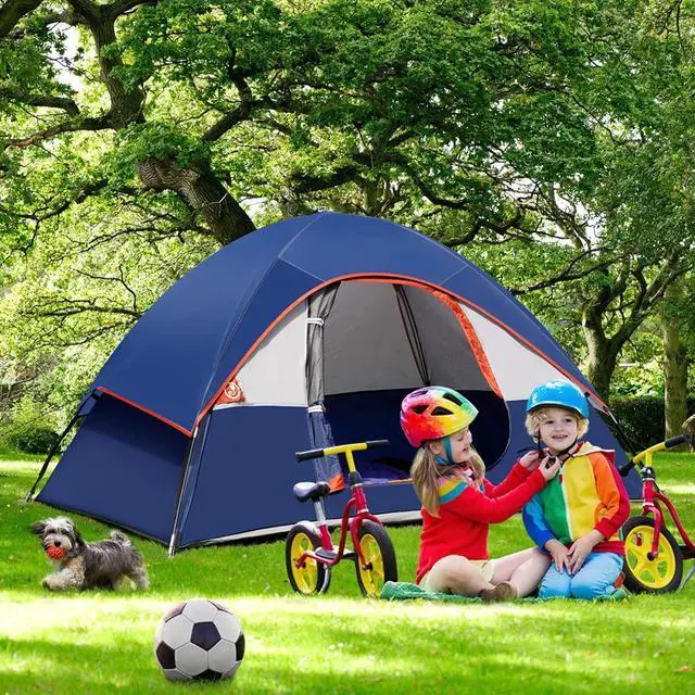 Alt view image 6 of 6 - Camping Tent 2-4 Person, Waterproof Windproof Tent with Rainfly Easy Set up-Portable Dome Tents for Camping