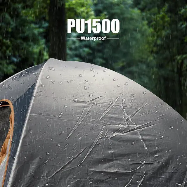 Alt view image 4 of 7 - Camping Tent 2-4 Person, Waterproof Windproof Tent with Rainfly Easy Set up-Portable Dome Tents for Camping