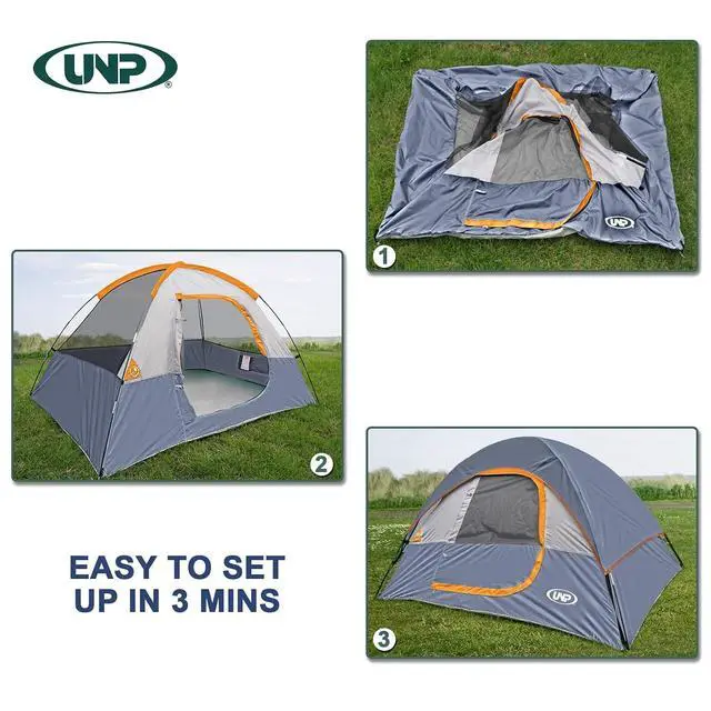 Alt view image 6 of 7 - Camping Tent 2-4 Person, Waterproof Windproof Tent with Rainfly Easy Set up-Portable Dome Tents for Camping